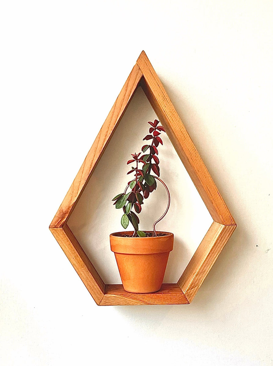 Diamond Shelf, Tear Drop Shaped, Floating Shelving, Wall Décor