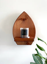 Leaf Wall Décor, Wooden Sconce with Shelf for Plant, Candle Holder