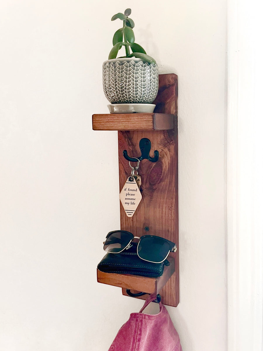 Entryway Coat Key Holder Wall Shelf, Coat Rack Organizer