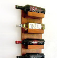 Wall Wine Rack, Rustic Wood, Vertical Tiered Shelf Wine Display