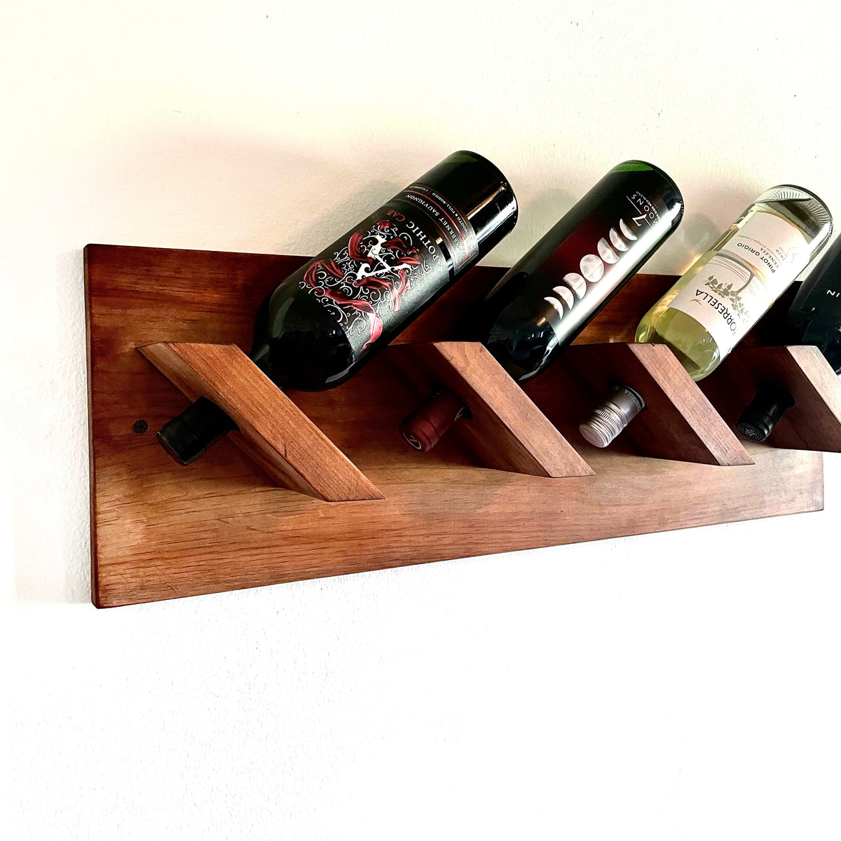 Wall Wine Rack, Horizontal Display Shelf, Rustic or Minimalist Style