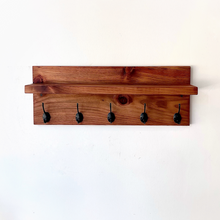 Wood Coat Hook Rack, Entryway Key Hook Shelf | Rustic | Modern | Farmhouse
