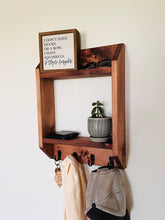 Entryway Storage Shelf with 4 Hooks | Key hook Wall Shelving | Coat Rack