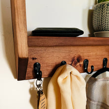 Entryway Storage Shelf with 4 Hooks | Key hook Wall Shelving | Coat Rack