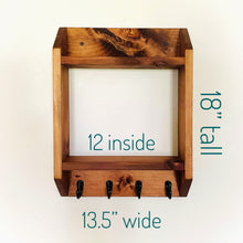 Entryway Storage Shelf with 4 Hooks | Key hook Wall Shelving | Coat Rack