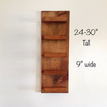 Wall Wine Rack, Rustic Wood, Vertical Tiered Shelf Wine Display