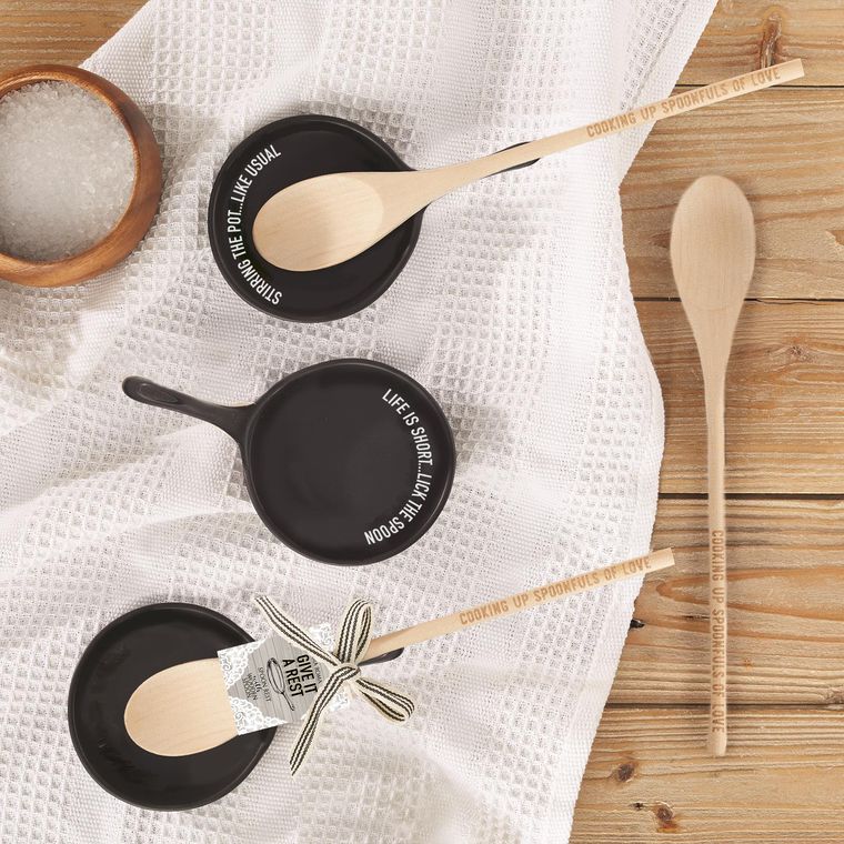 Spoon Rests & Wooden Spoon, Unique Kitchen Gifts & Stovetop Decor