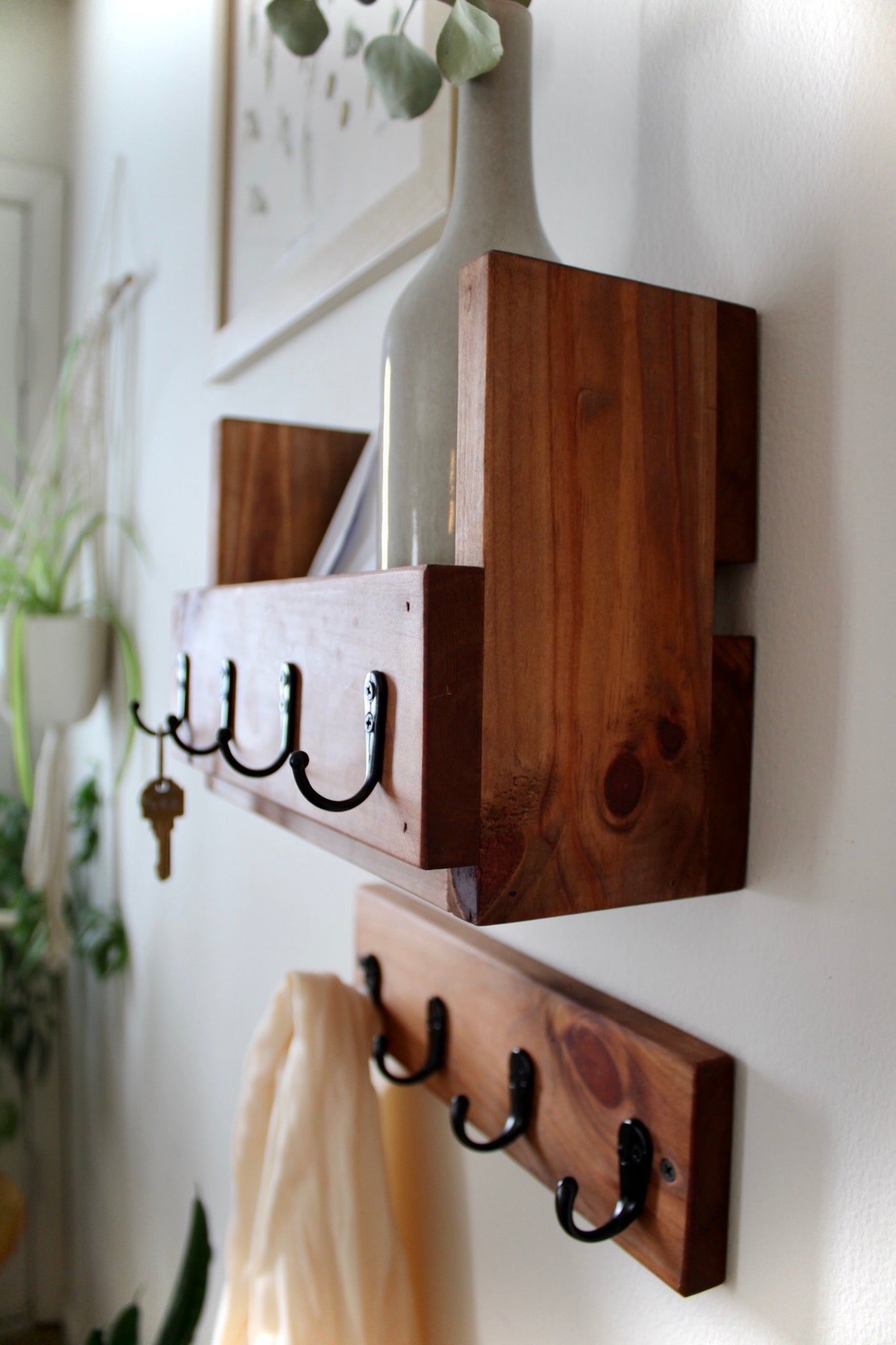 Entryway Outside Door Hooks Welcome Door Hanger Wood Sign, Welcome