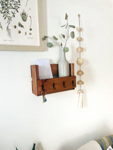 Key Holder for Wall with Shelf Basket, Cubby, Mail Organizer for Entryway