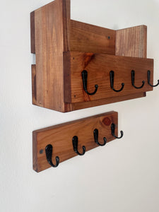 Key Holder for Wall with Basket Shelf & Coat Hooks | Cubby, Mail Organizer for Entryway