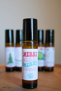 "Merry Christmas" Retro Boho Style Essential Oil Roller