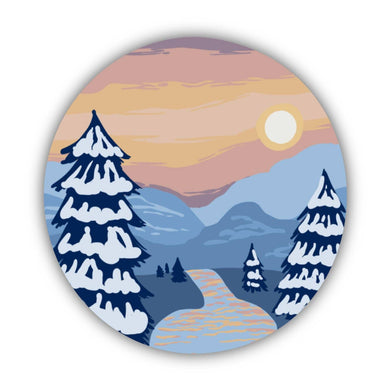 Snowy Sunset Winter Sticker