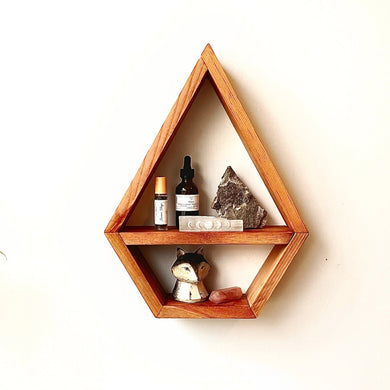 Diamond Shelf, Tear Drop Shaped, Floating Shelving, Wall Décor, Plant Stand, Crystals, Essential Oils