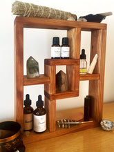Wooden Display Shelf, Crystal Shelving, Essential Oils, Wall Décor, Geometric Storage