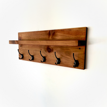 Wood Coat Hook Rack, Entryway Key Hook Shelf | Rustic | Modern | Farmhouse
