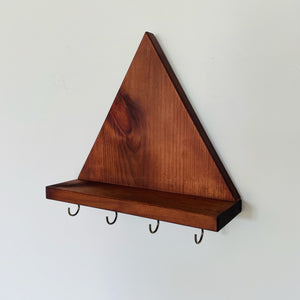 Triangle Keyhook Shelf | Wall Mounted Key Rack | Entryway Key Holder