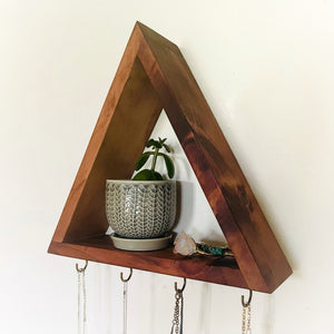 Triangle Necklace Holder, Wall Hanging | Wall Mount Jewelry Shelf