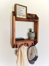 Entryway Storage Shelf with 4 Hooks | Key hook Wall Shelving | Coat Rack