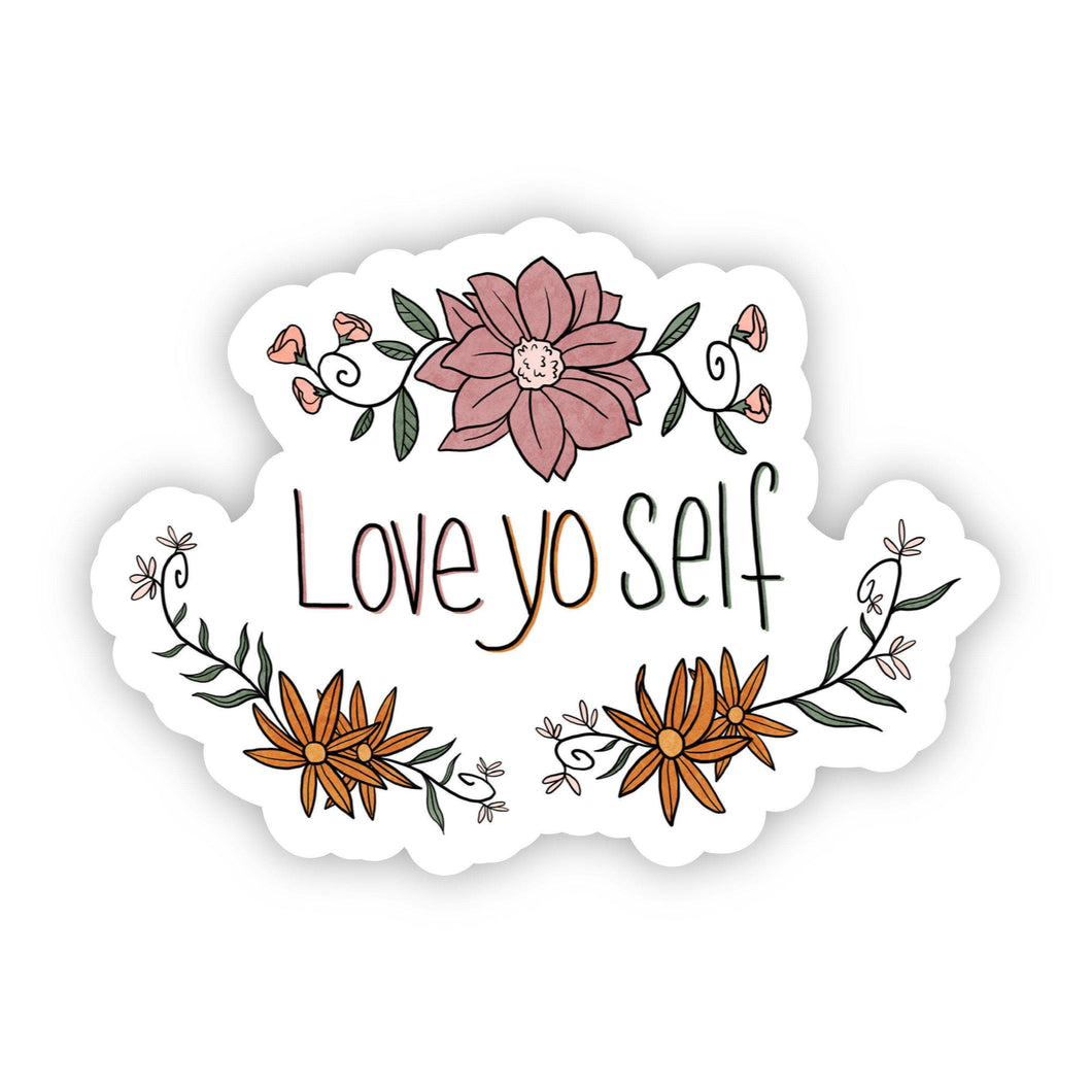 Love Yo Self Floral Sticker