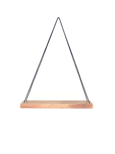 Hanging Swing Shelf, Wood with Black Cord Triangle Design