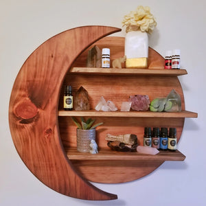 Large 18" Moon Shelf Wall Decor or Free Standing